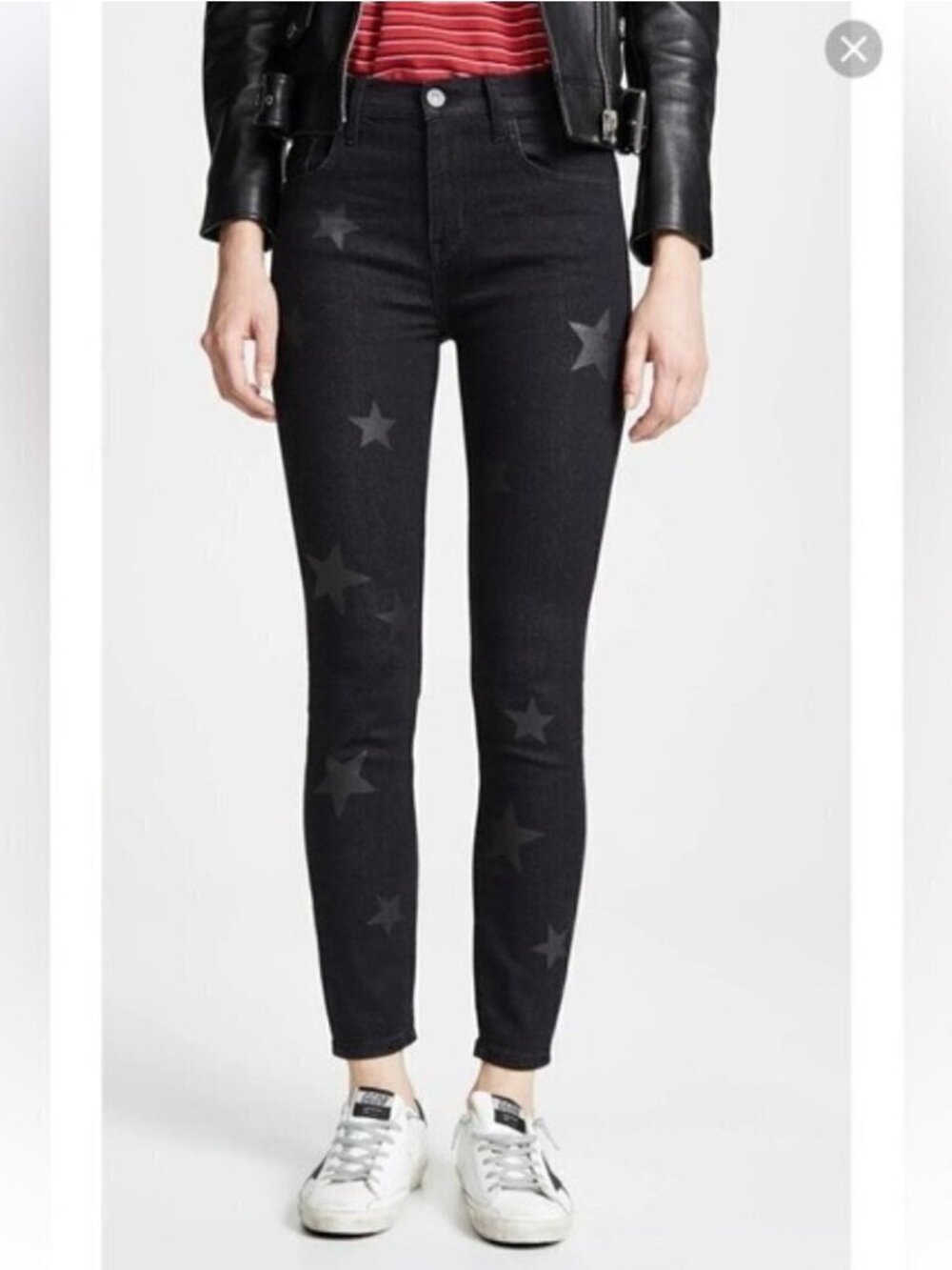 CURRENT/ELLIOTT High Waist Stiletto Vineland Star Black SLIM Jeans Size 28